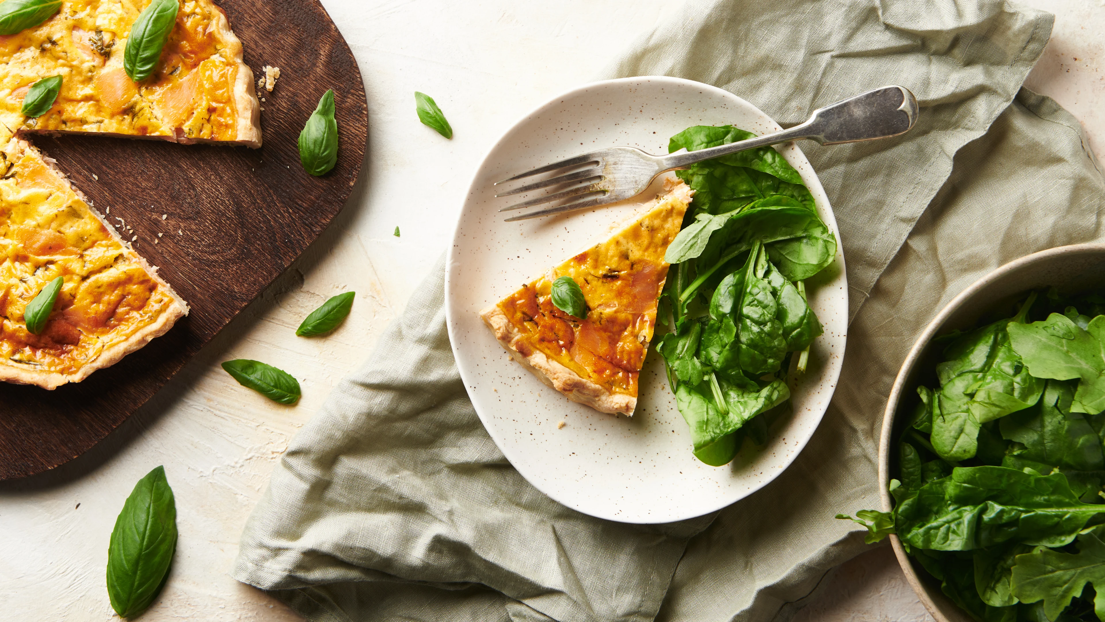 Recipe - Salmon and Basil Quiche