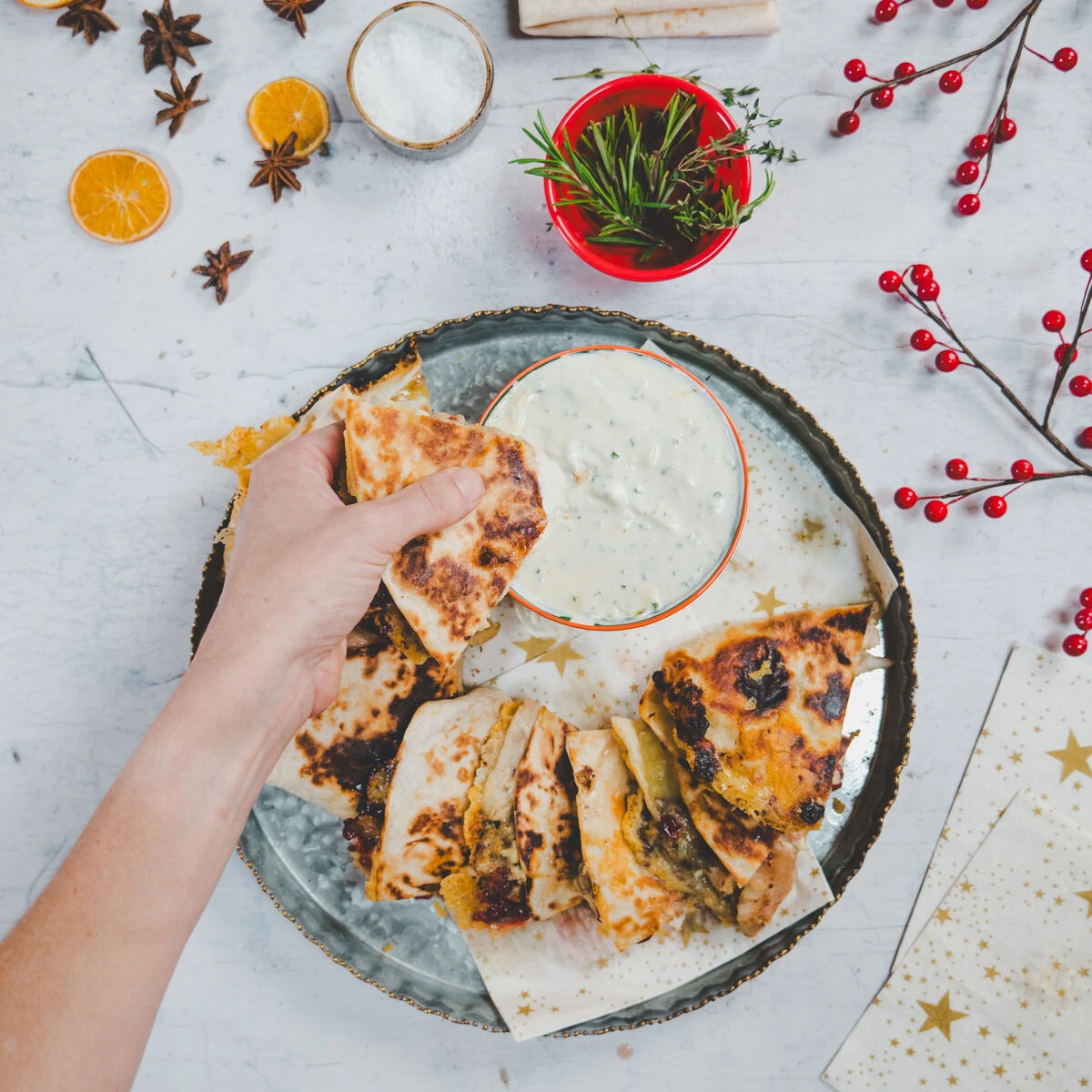 Recipe - Christmas Turkey Quesadilla