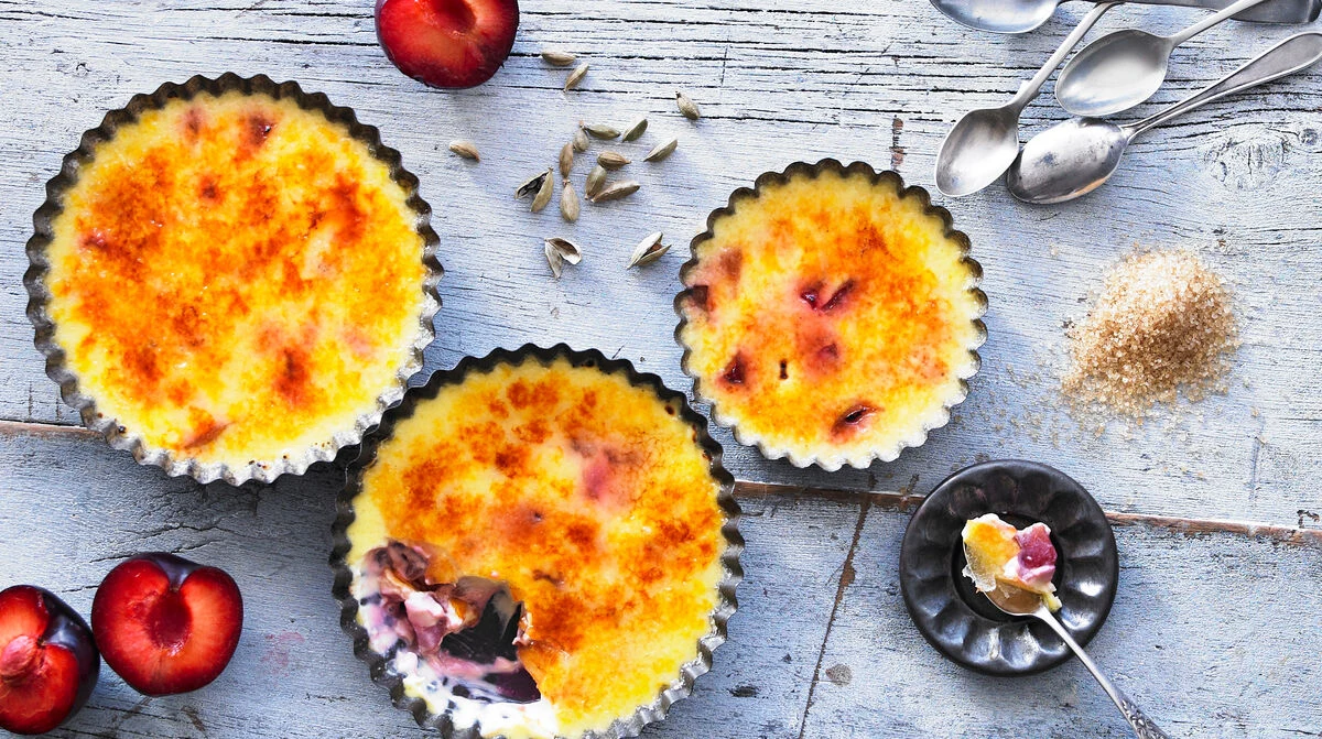 Plum and Cardamom Bruleé