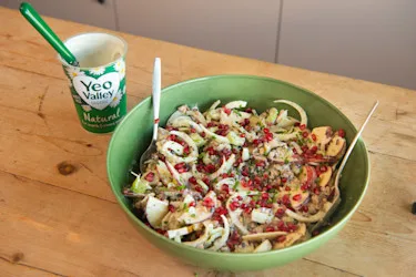Fennel, Apple and Mixed Grain Salad, with Herby Mustard Yogurt Dressing  