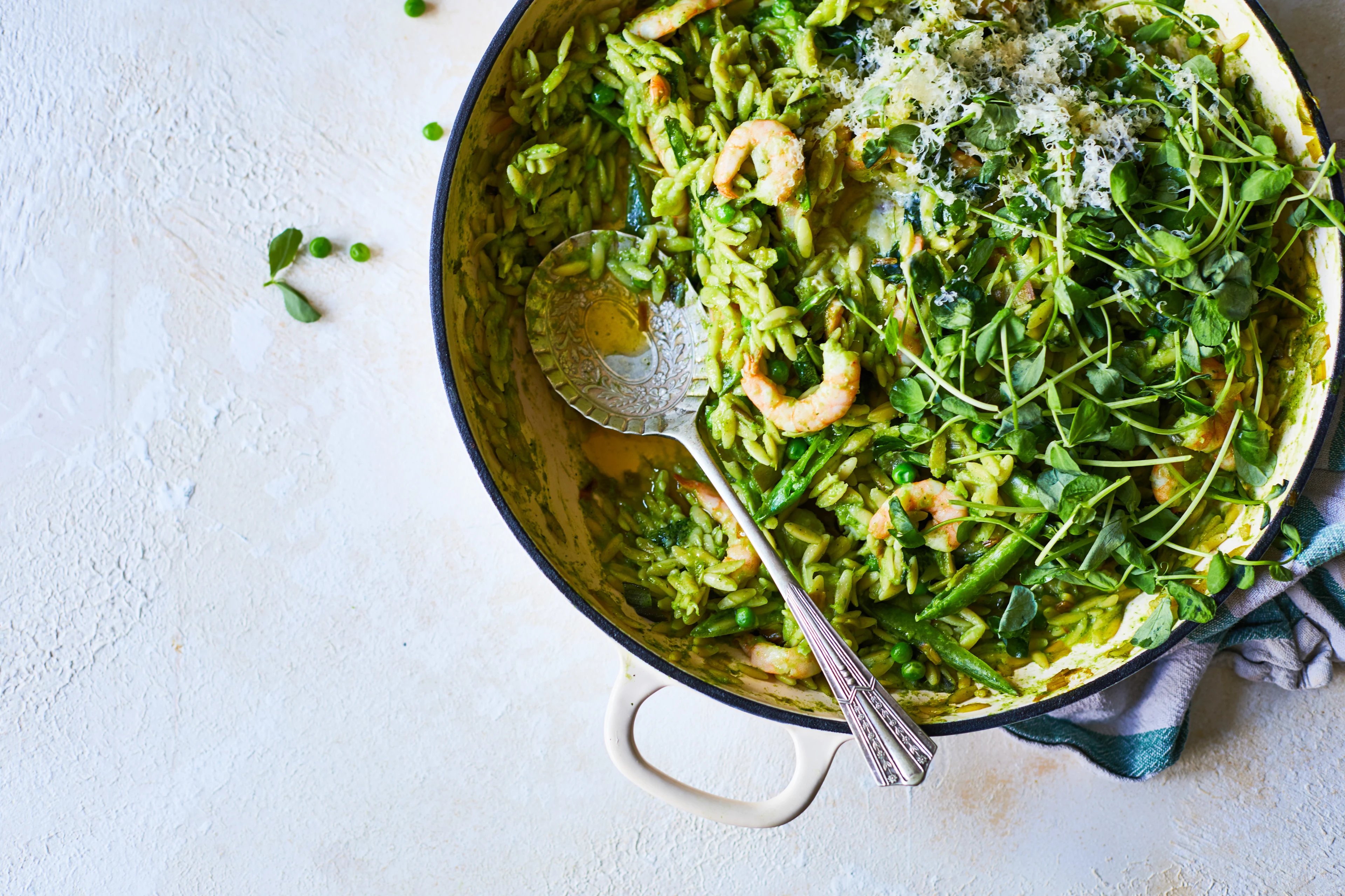 Recipe - Prawn, Pea & Watercress Orzo Risotto 