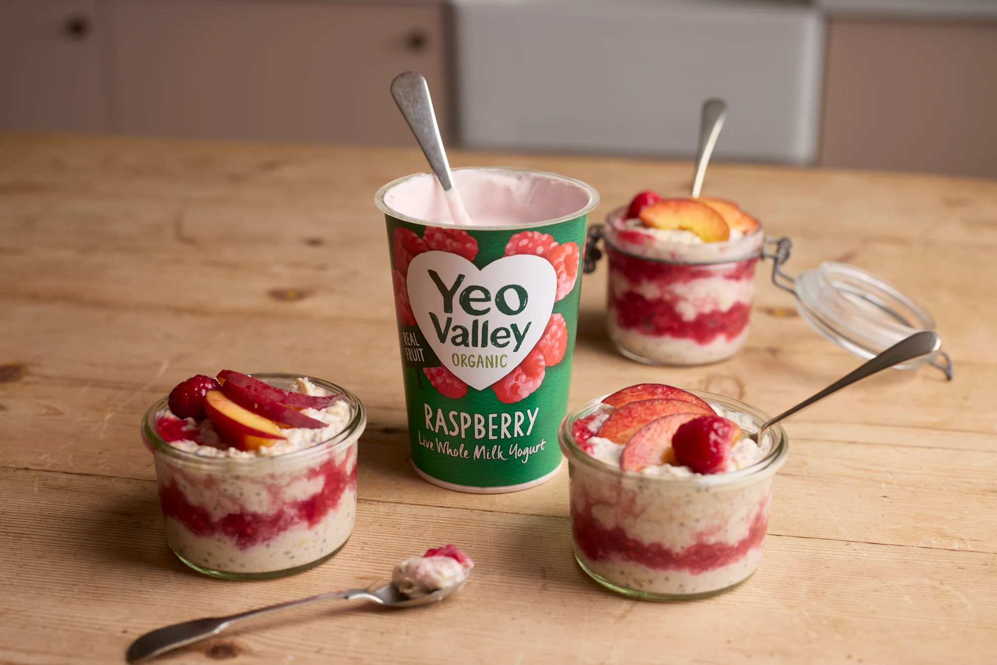 Peach Melba Overnight oats