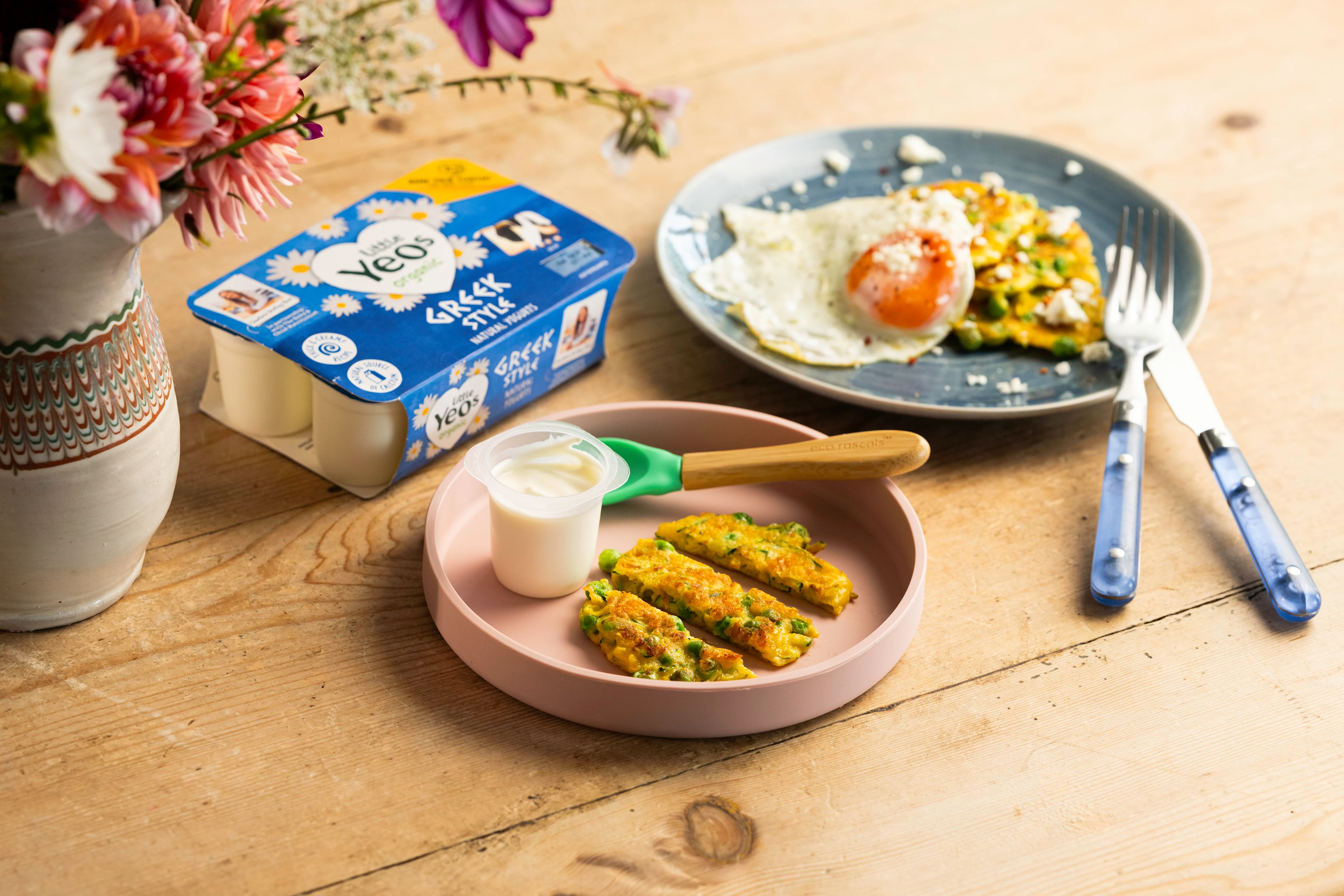 Courgette, Pea and Cheese Fritters 