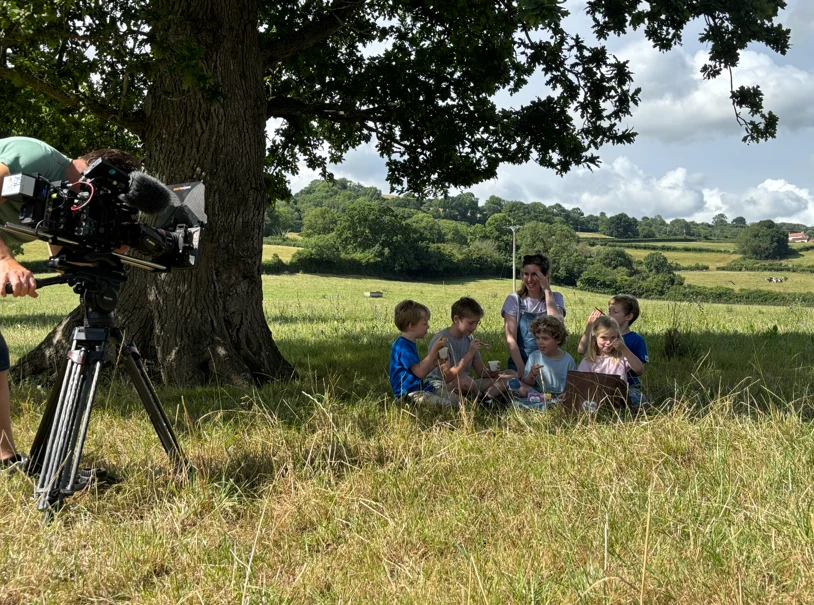 Alice and the Children filming Tractor Ted