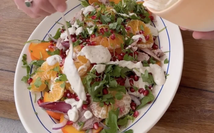 Recipe - Winter Salad with Leftover Turkey and a Fennel Yogurt Dressing