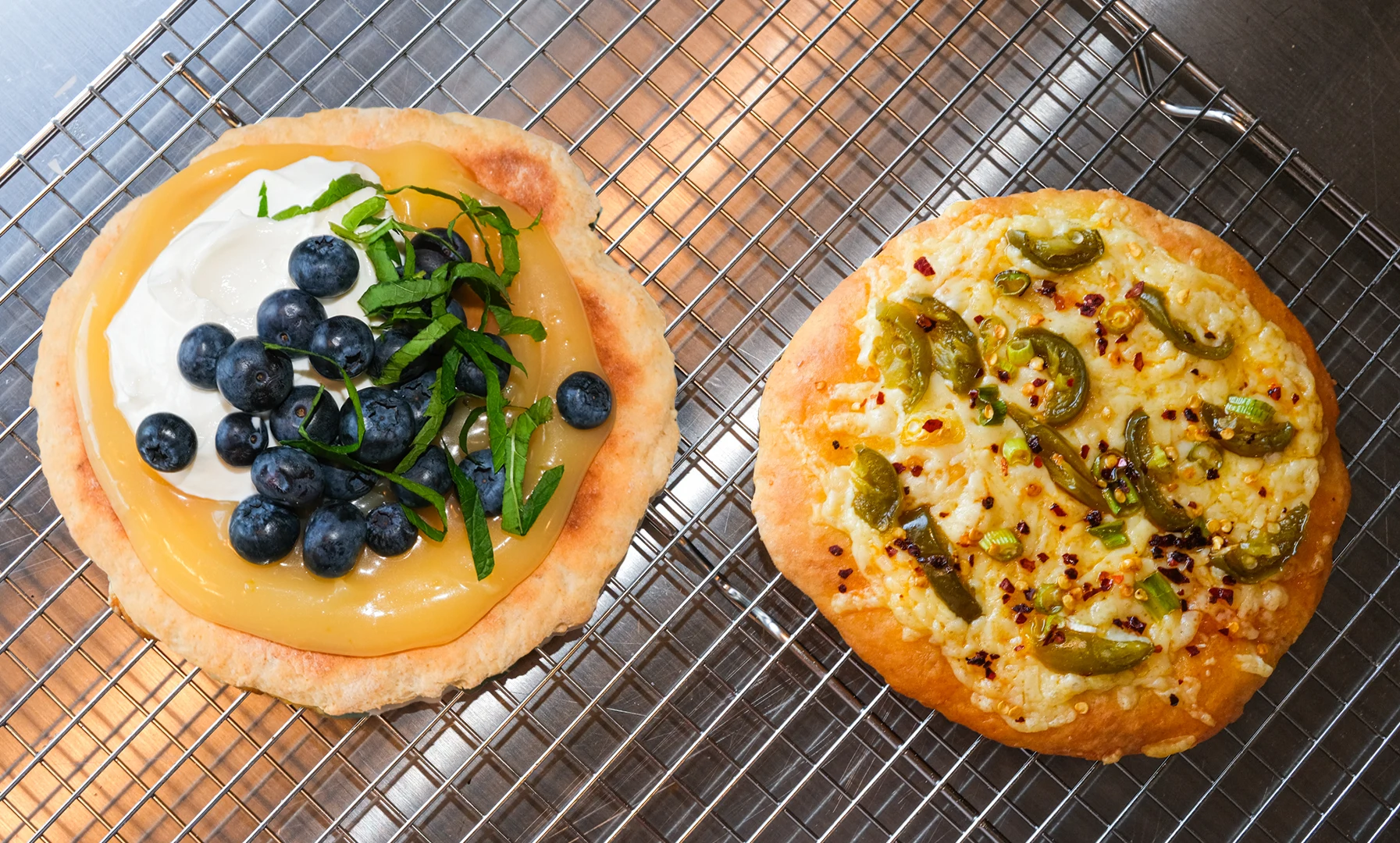 Recipe - Lemon and Blueberry and Chilli Cheese Flatbreads