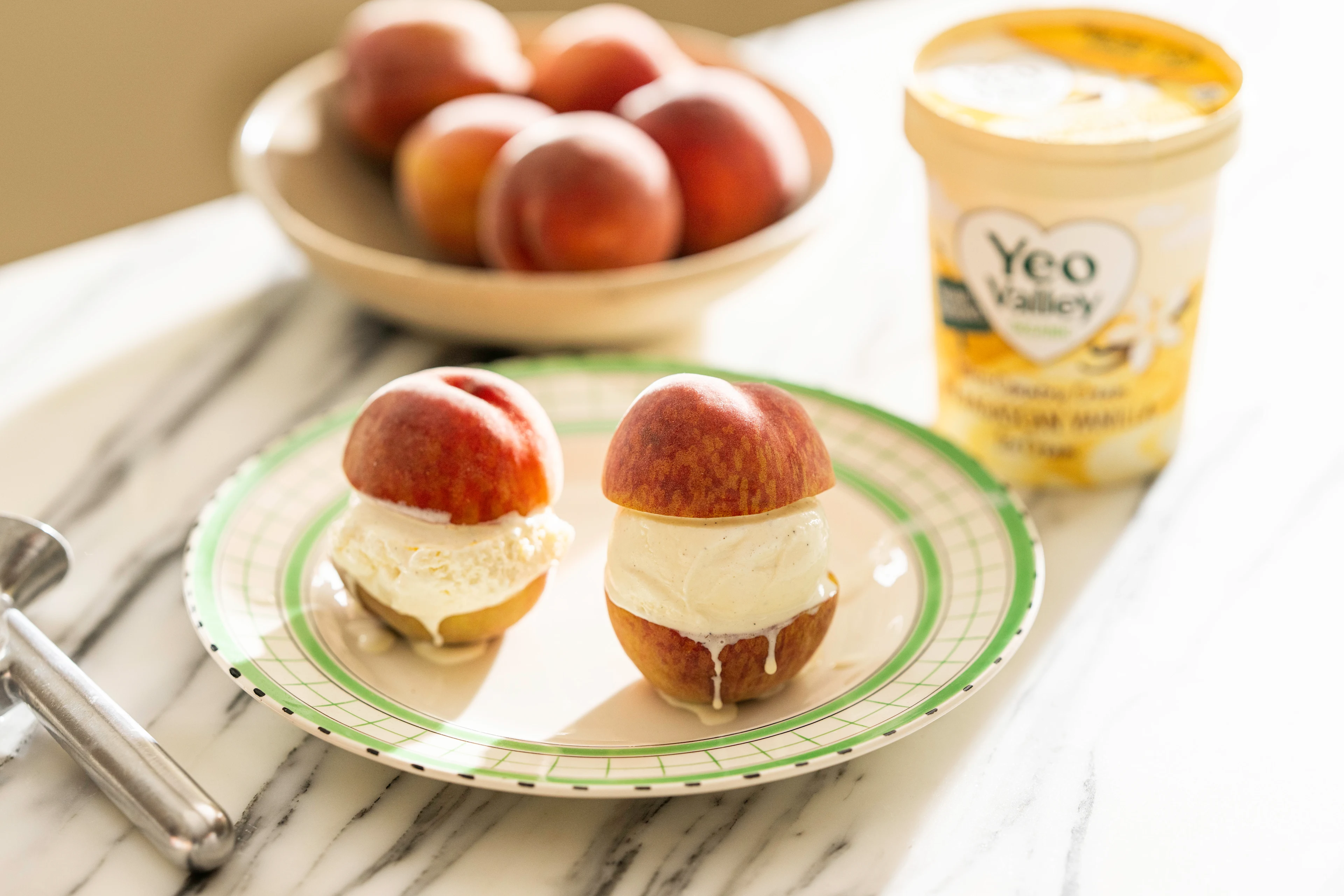 Peach Ice Cream Sandwiches