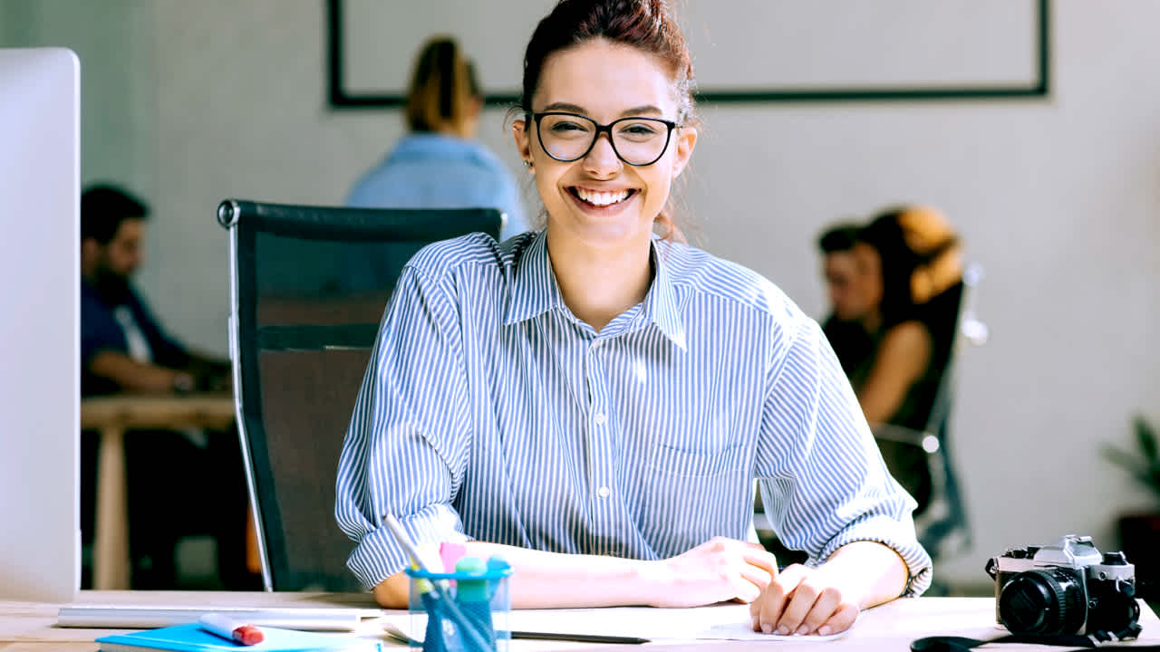 Engaged professional woman at her work place