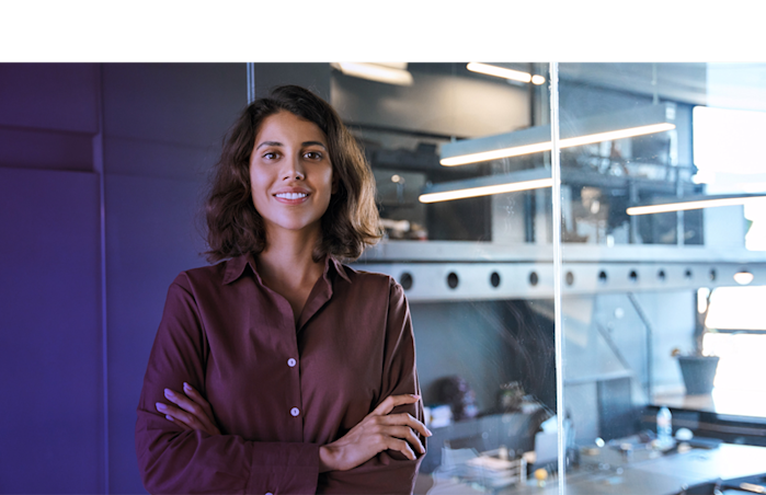 Image of color purple and employee