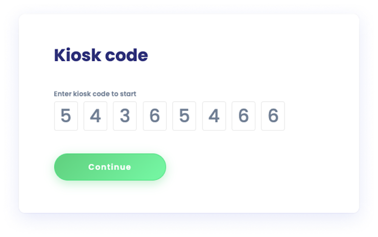 App screen of Eletive KIOSK