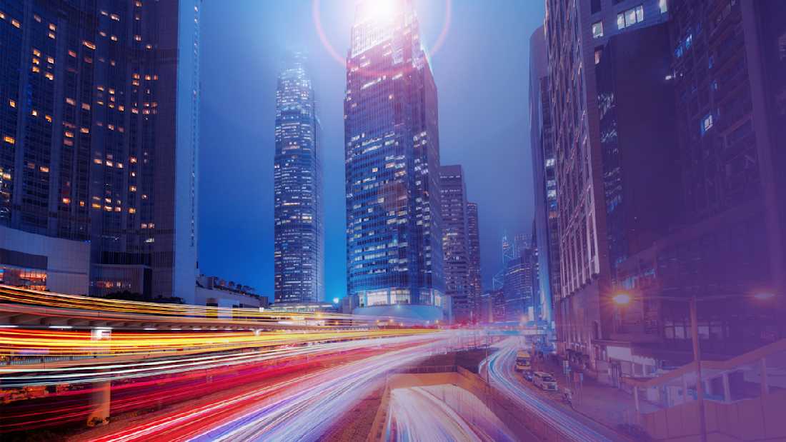 Image of traffic lights in urban city