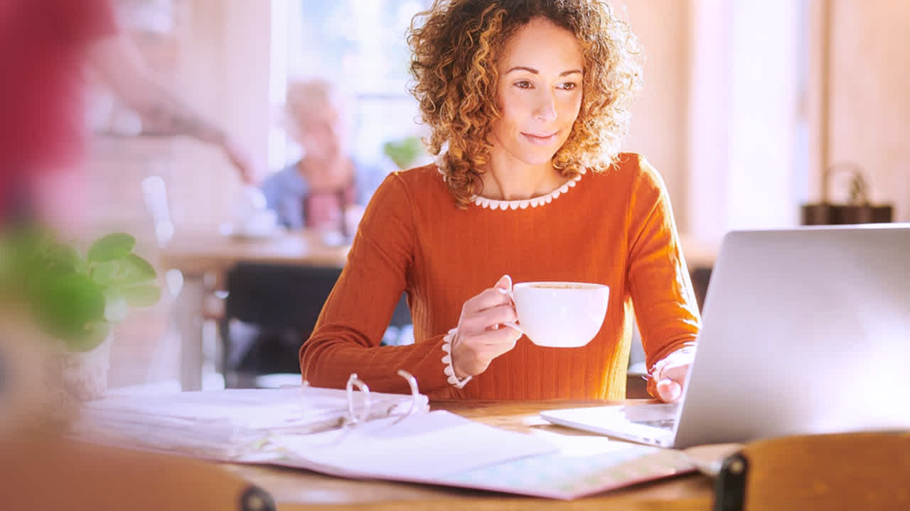 Image of a woman working peacefully