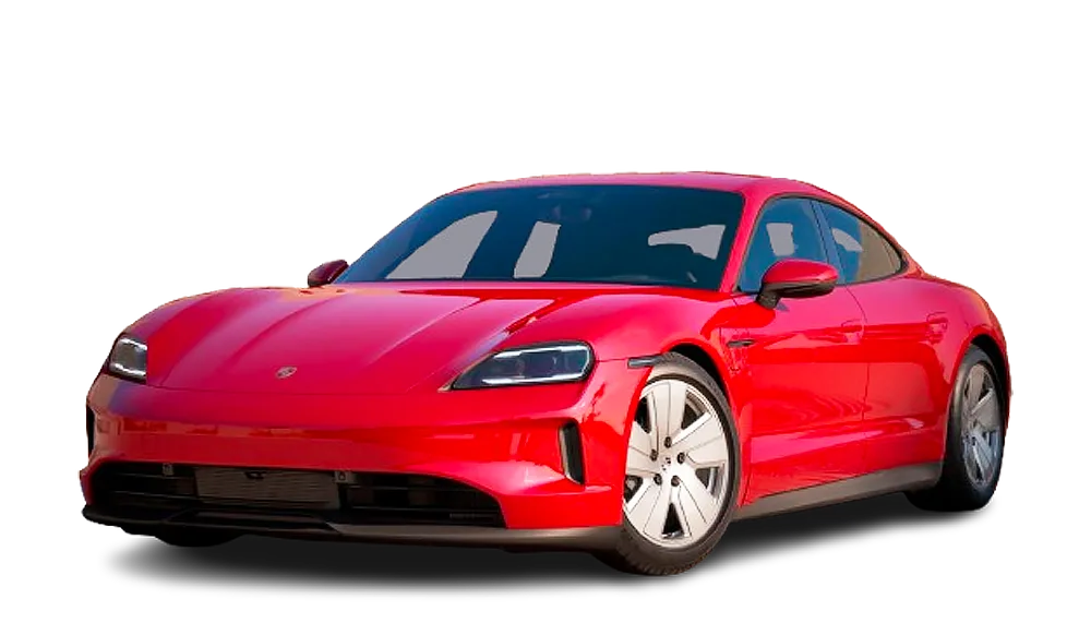 Punainen Porsche Taycan