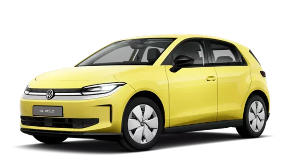 Keltainen Volkswagen ID. Polo Trend.