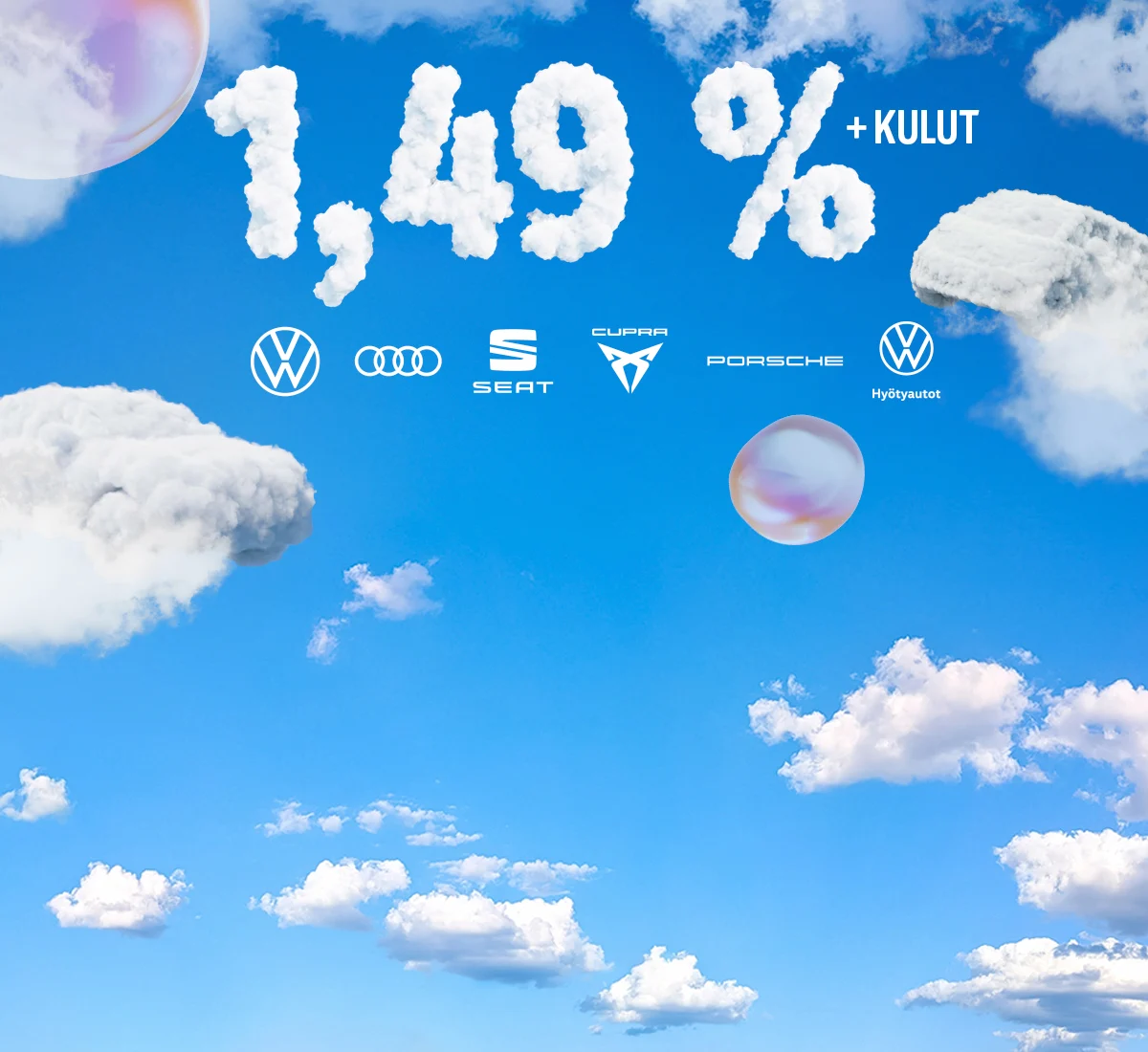 Unelmien korko!   Aivan kaikki uudet autot 1,49 % korolla