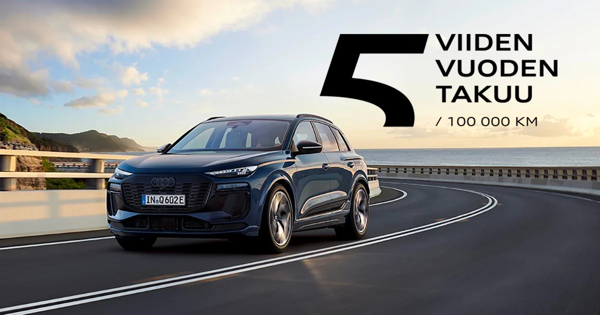 Uusi Audi Q6 ajossa maantiellä.
