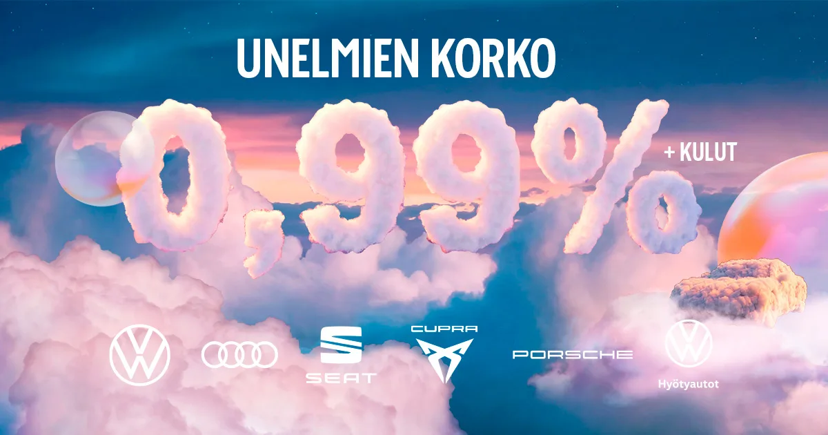 Unelmien korko 0,99 % + kulut