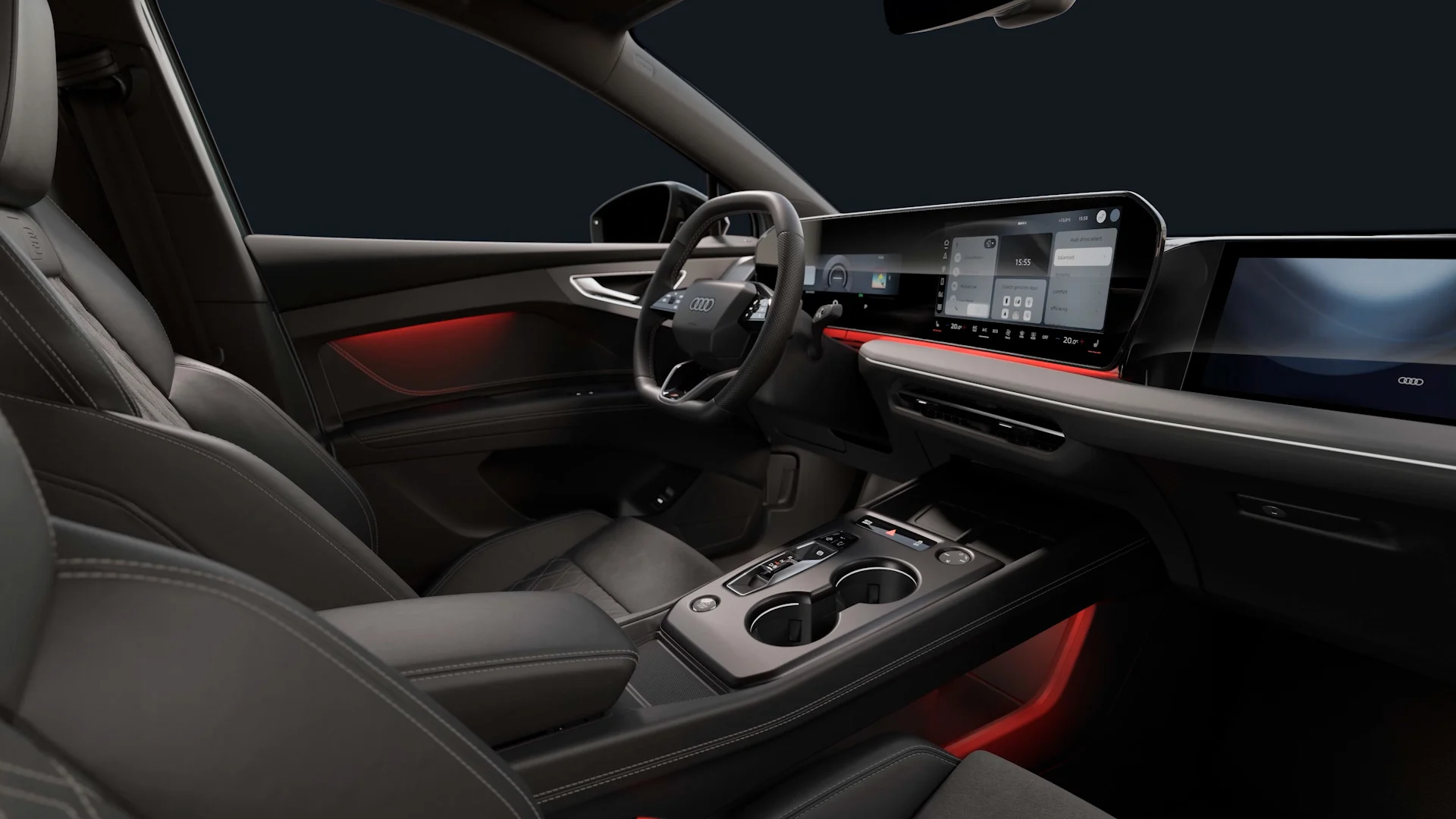 Audi Q4 e-tron Sportback sisätilat.