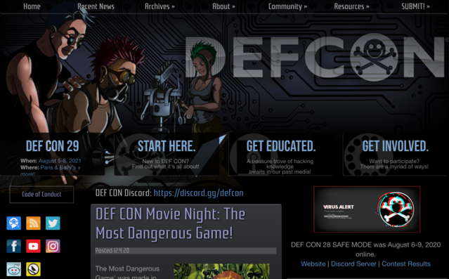 DEF CONの公式Webサイト