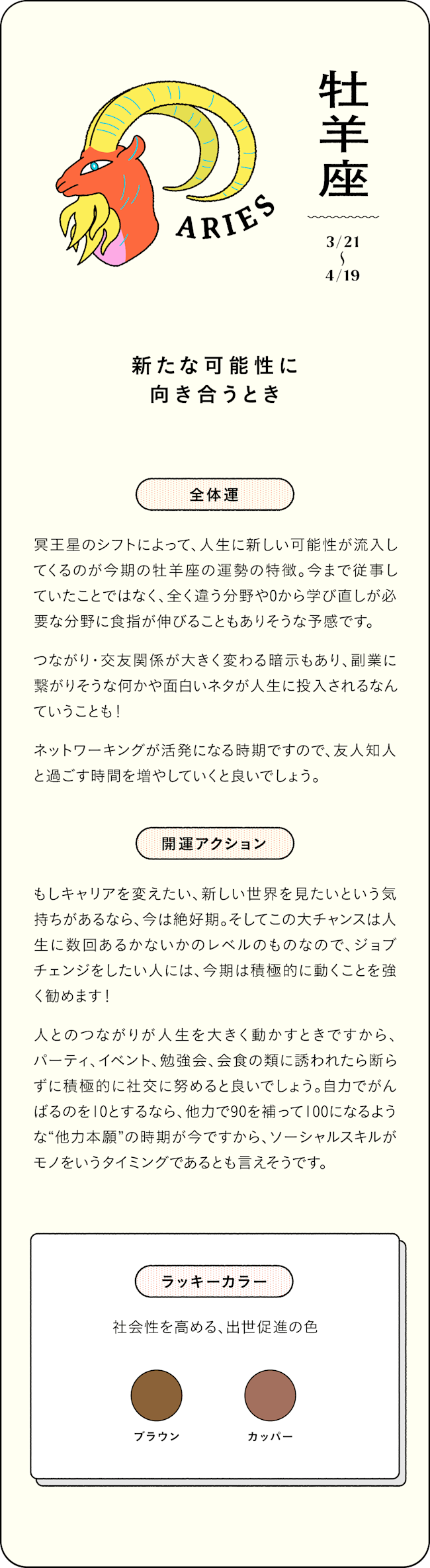 牡羊座　新たな可能性に向き合うとき