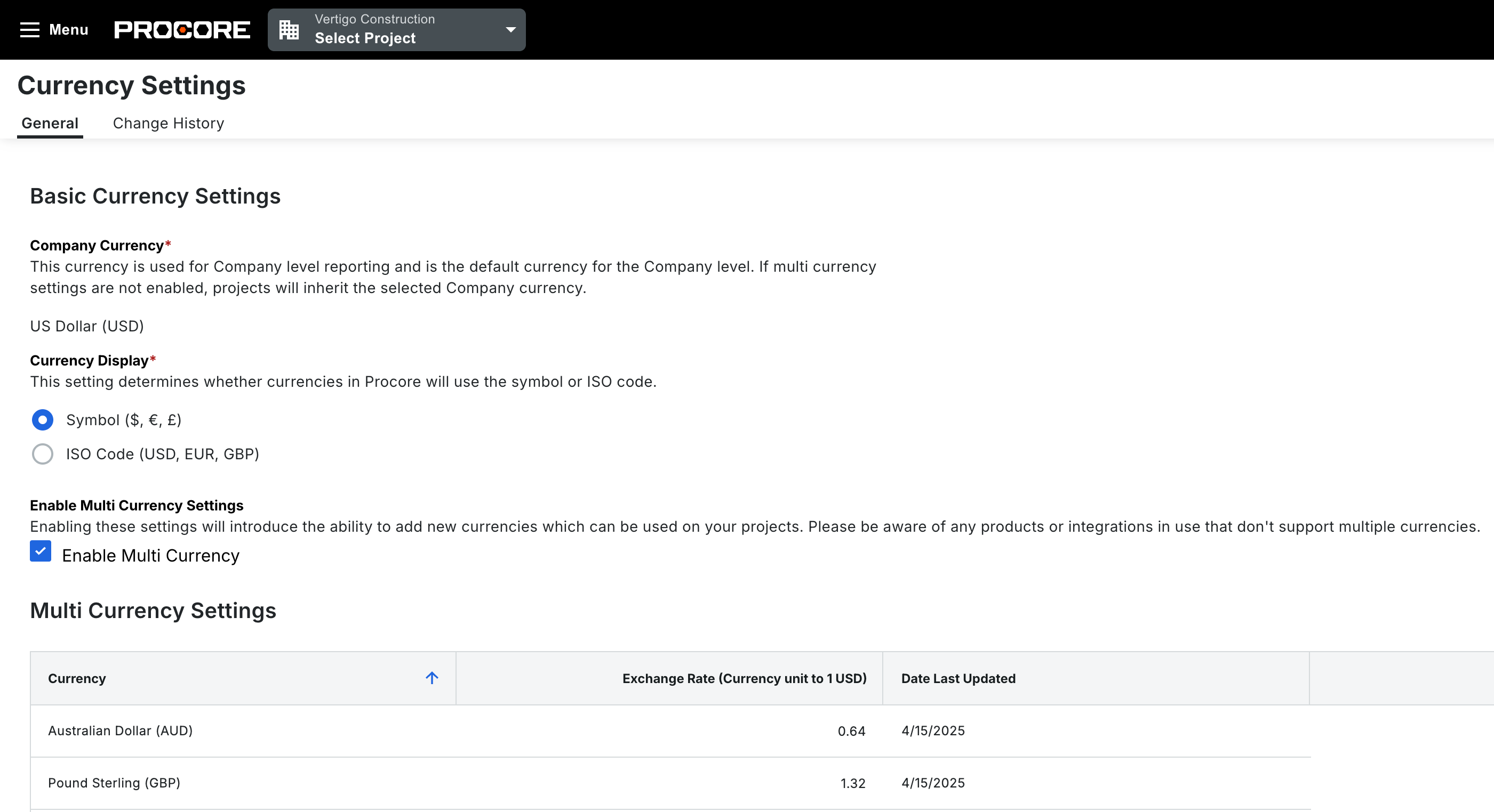 Multi Currency Company Level