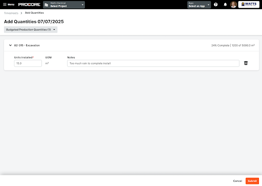 Production Quantity Notes