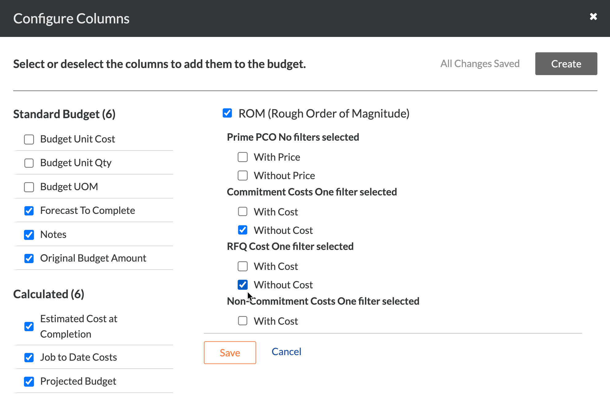 RFQ Status Filter Change Events