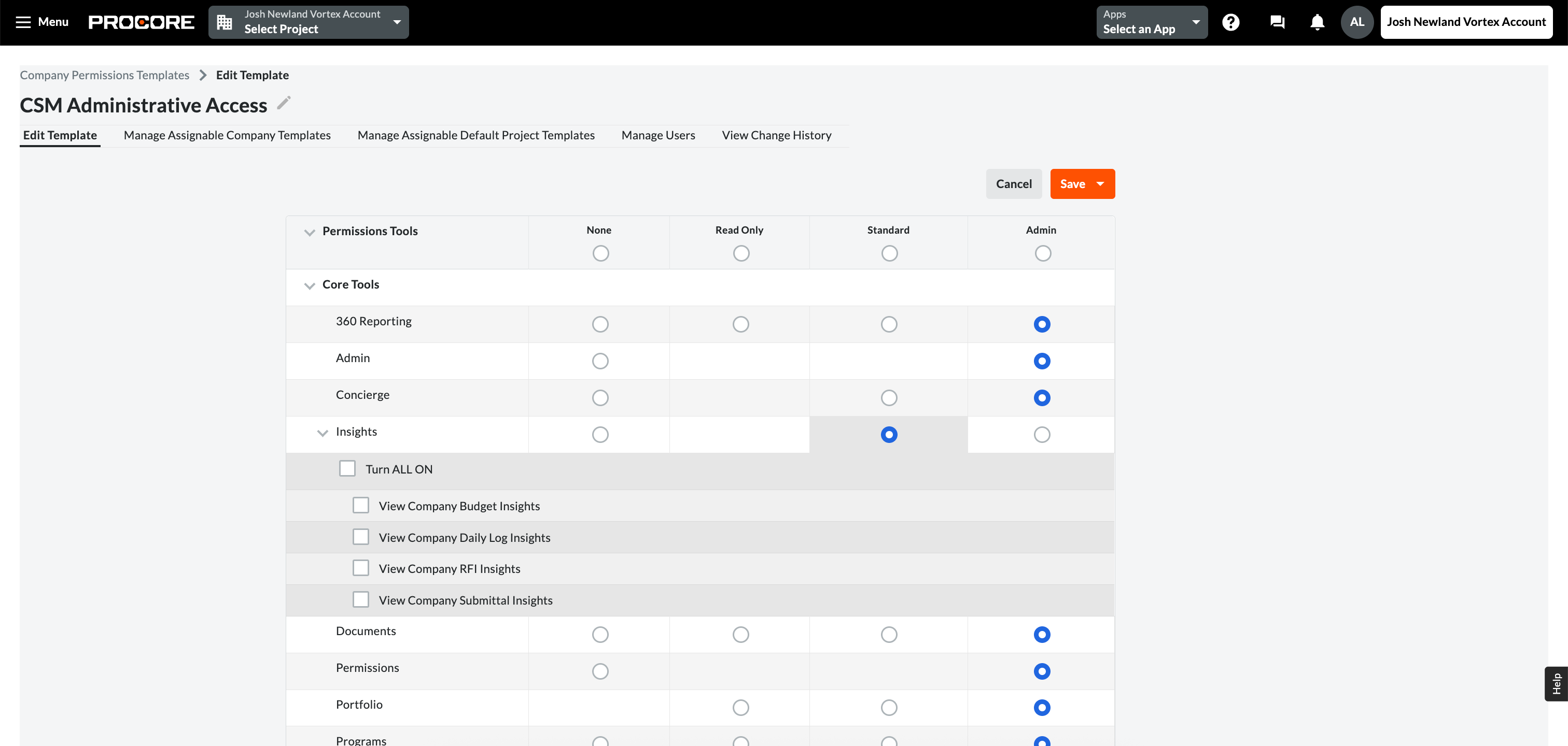 Granular permissions Insights