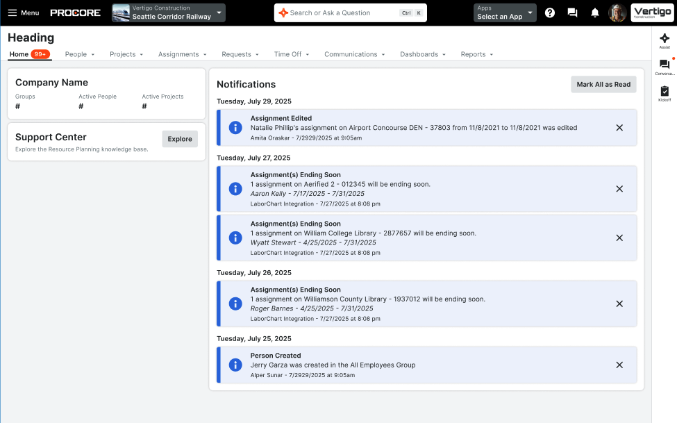 Resource Planning Home Page