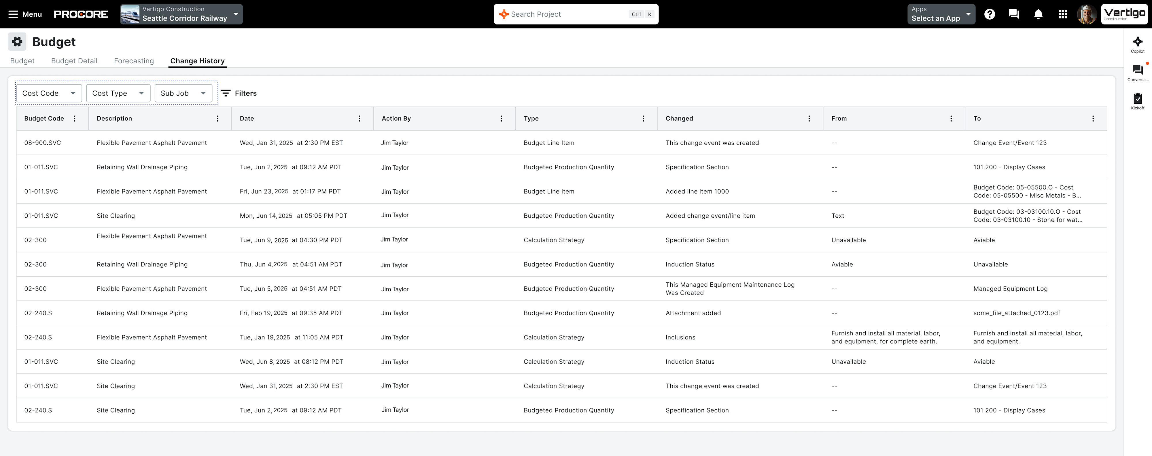 modernized budget change page