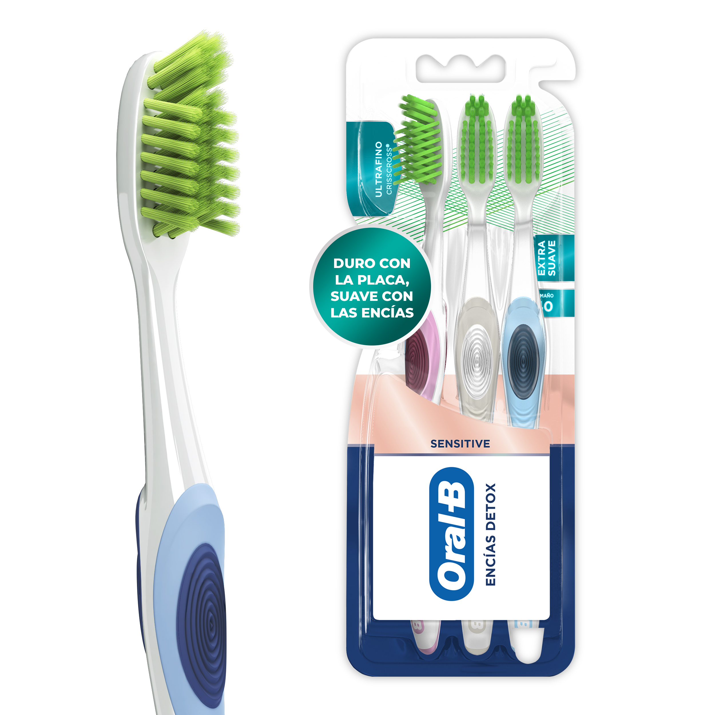 CEPILLO DENTAL ORAL B ENCIAS DETOX 3 PZA - FARMAVALOR :. +Salud +Belleza  +Bienestar