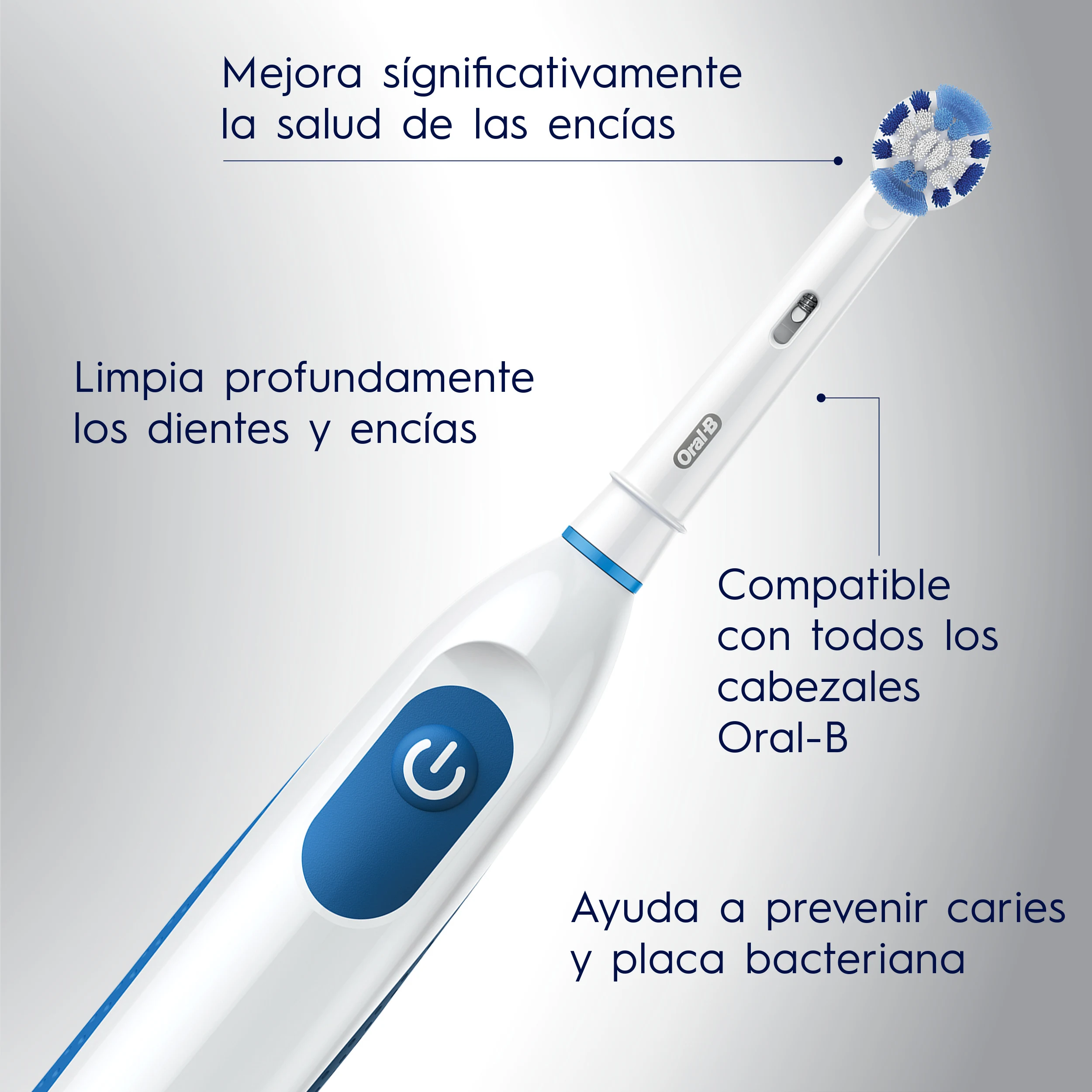 Oral-B - Cepillo de dientes eléctrico con 3 cabezales de repuesto.