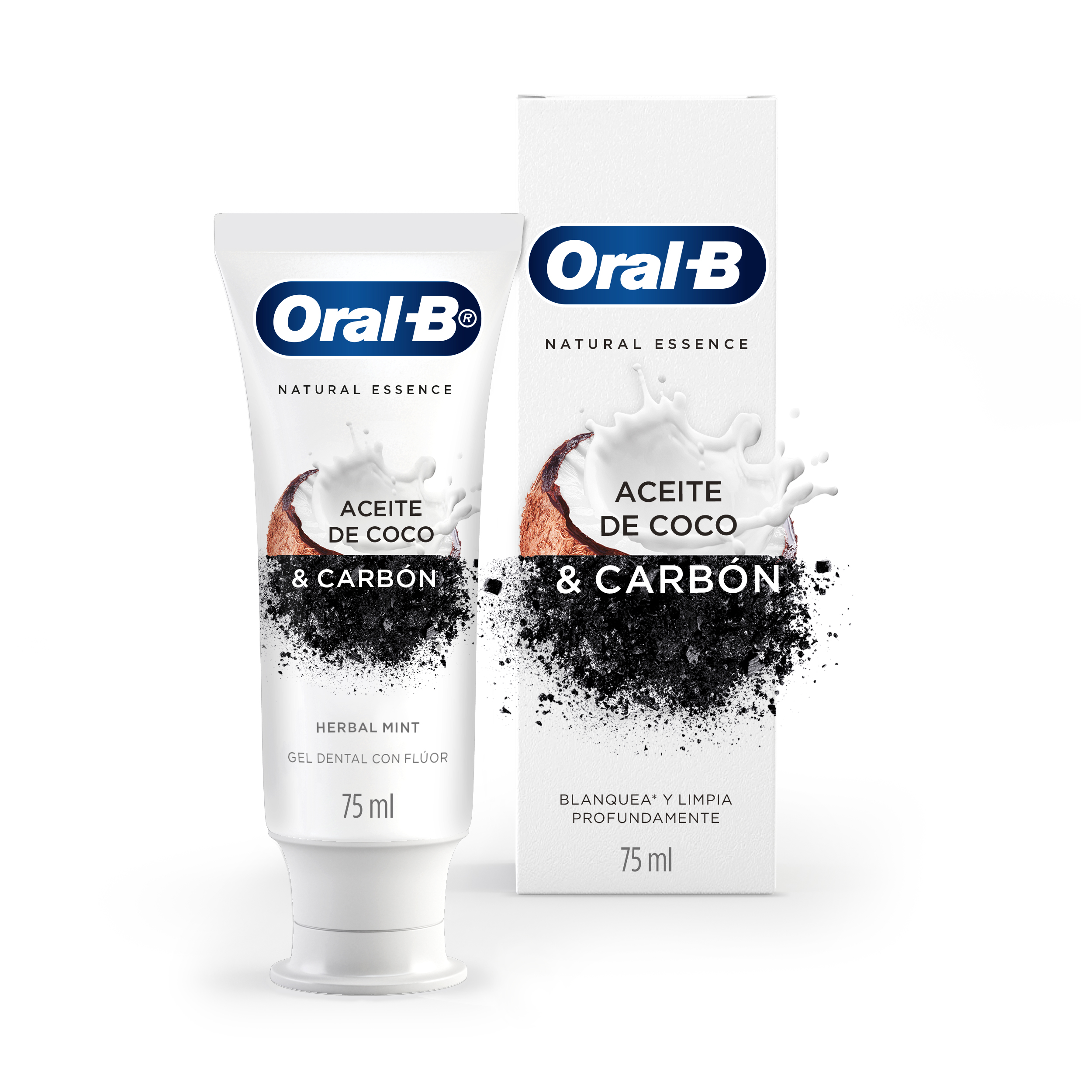 Pasta Dental Oral-B Natural Essence Aceite De Coco & Carbón 