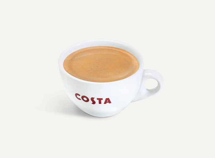 Costa Coffee Caffè-Crema in weißer Costa Tasse