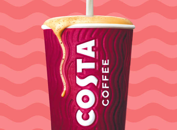 Costa Coffee Cup Dripping Coffe Pink BG