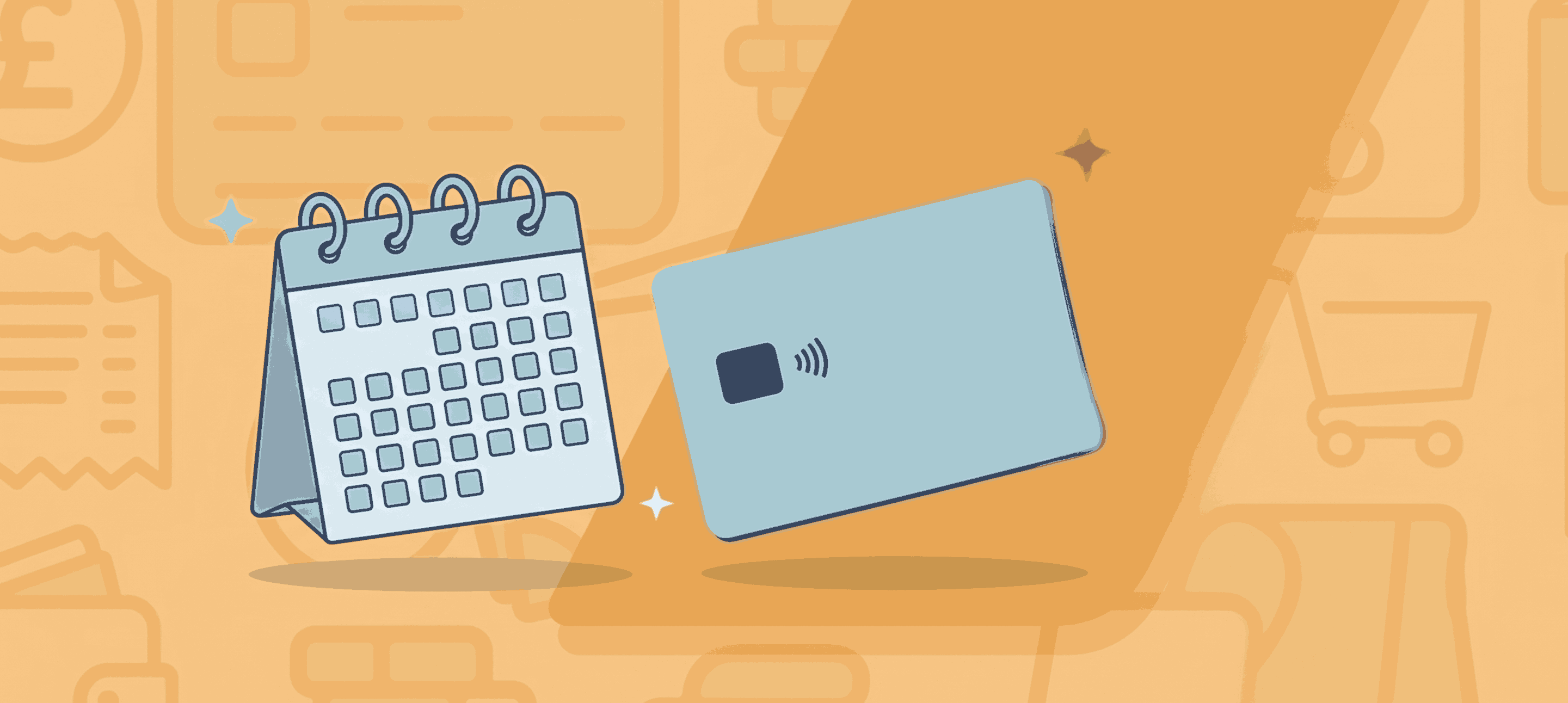 Depiction of paying credit card by direct debit 