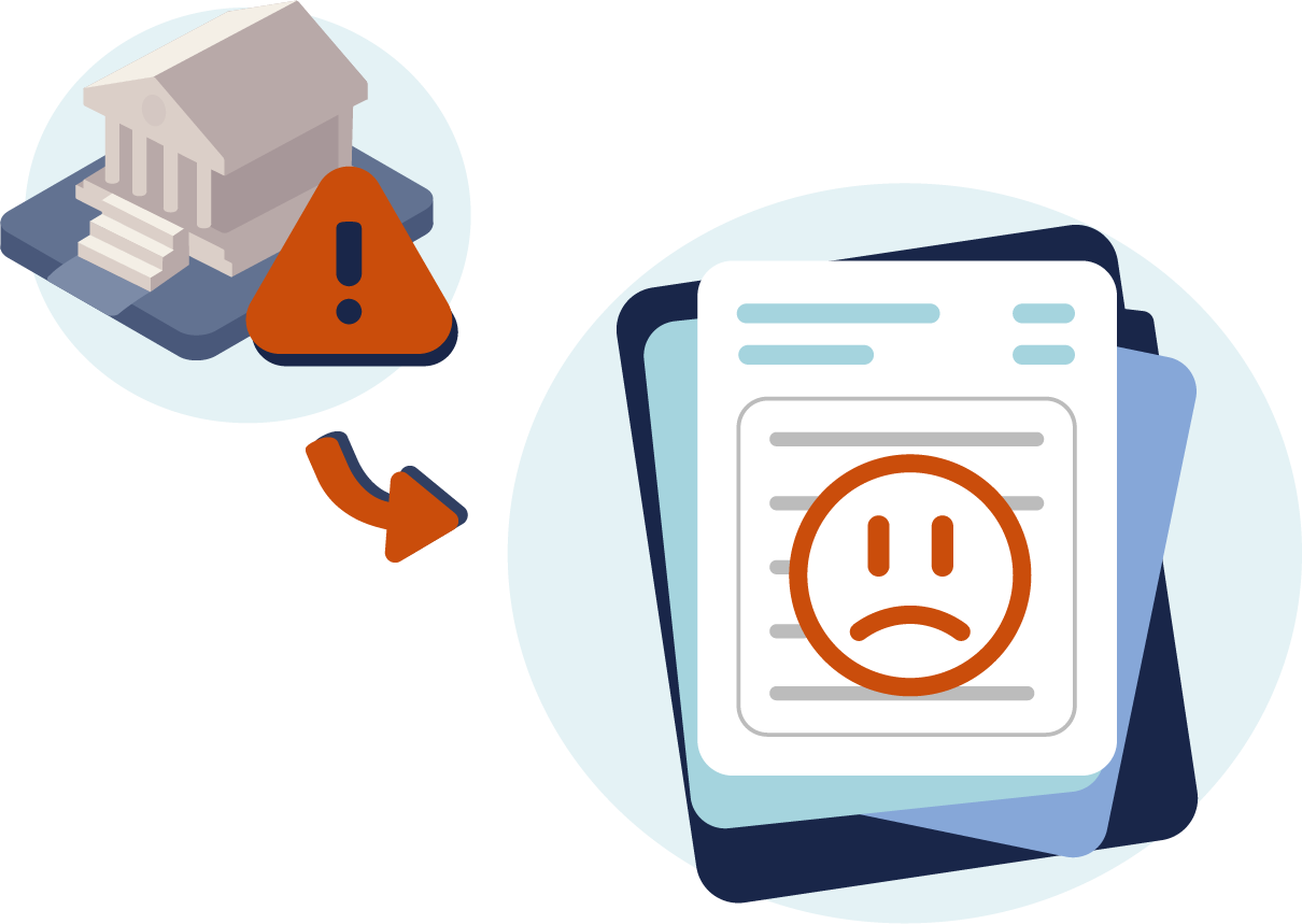 Illustration showing a rejected loan application