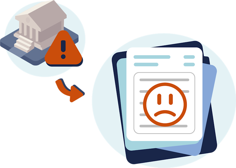 Illustration showing a rejected loan application