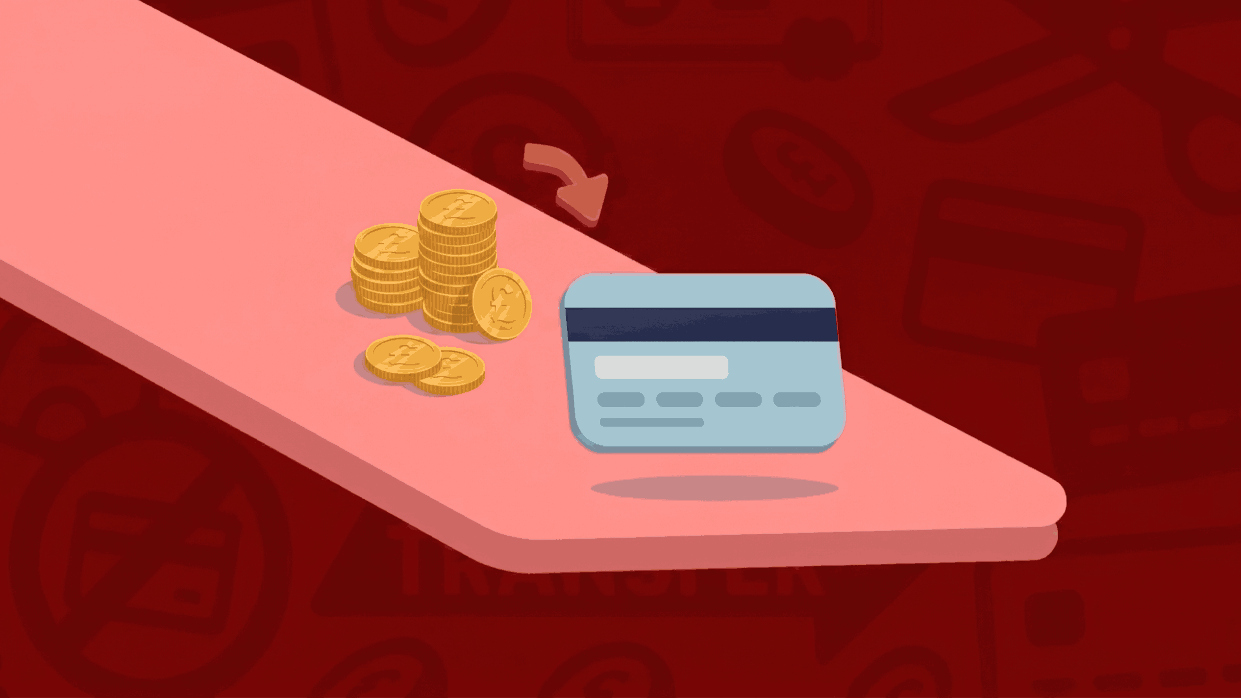 Depiction of a credit card balance