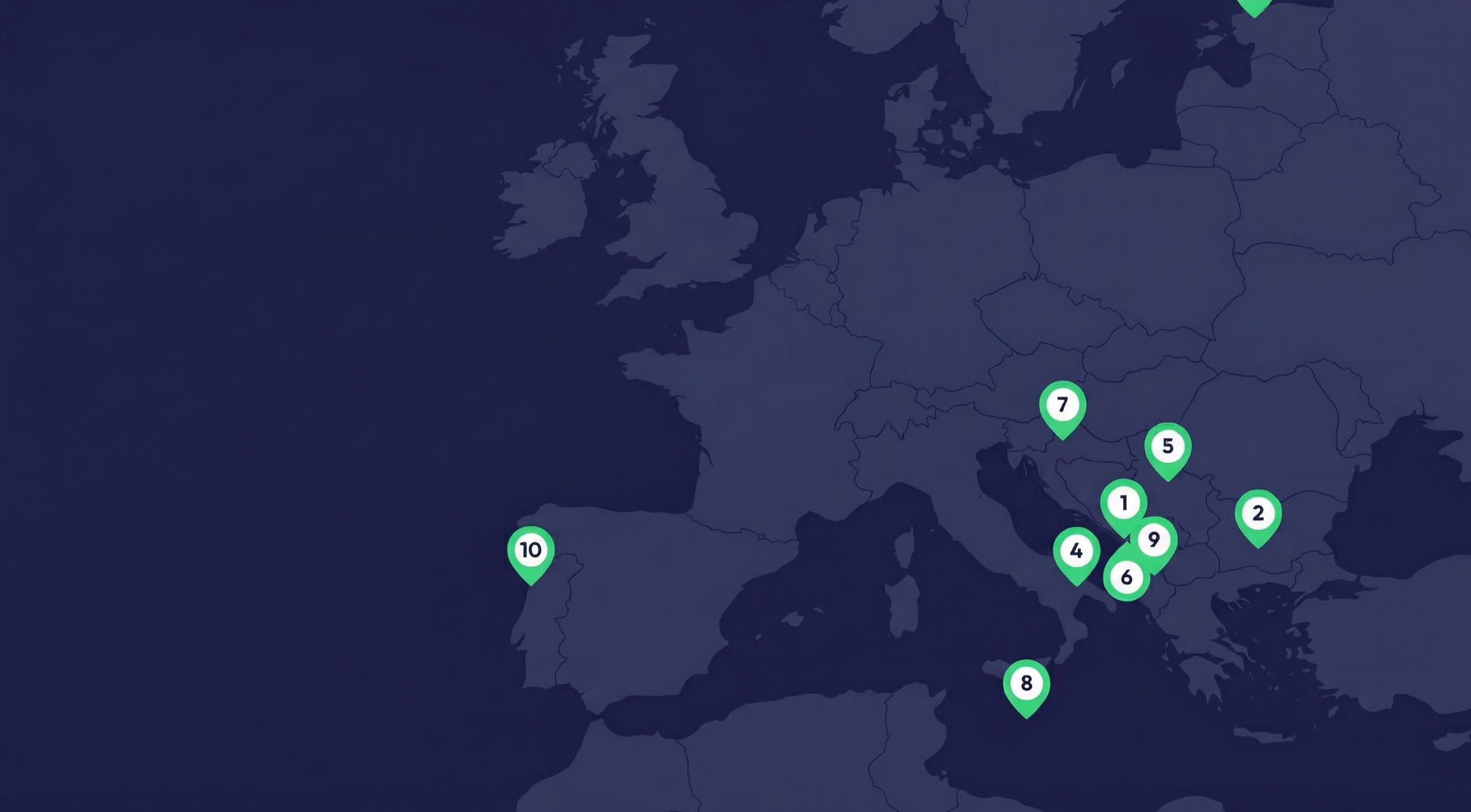 Map of the world showing best value holiday destinations