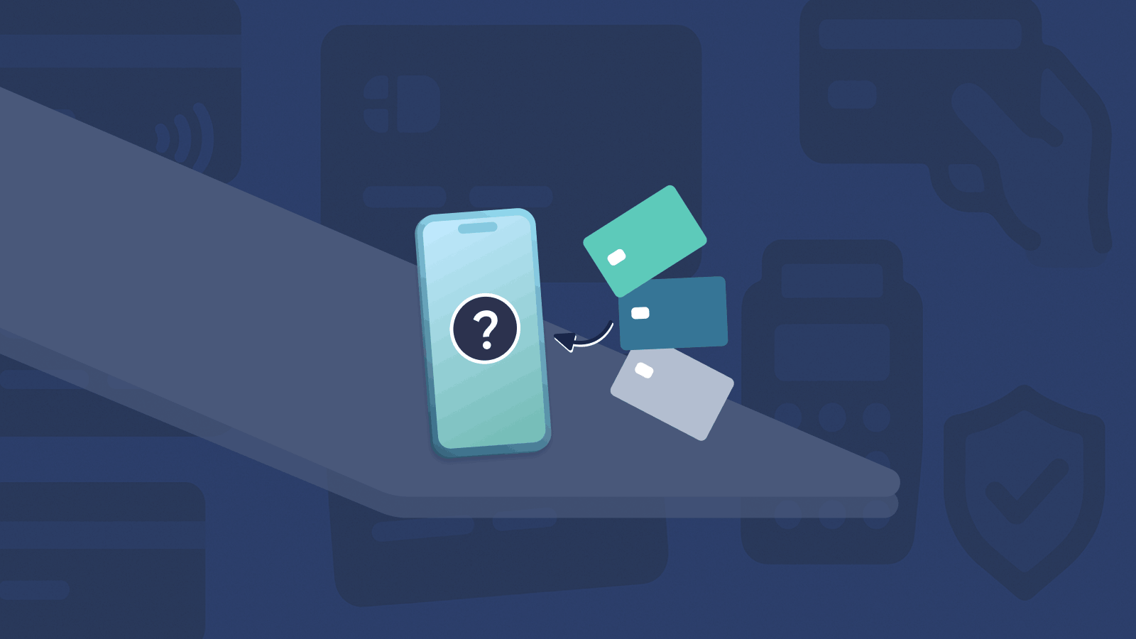 Depiction of paying online credit card app with a credit card 