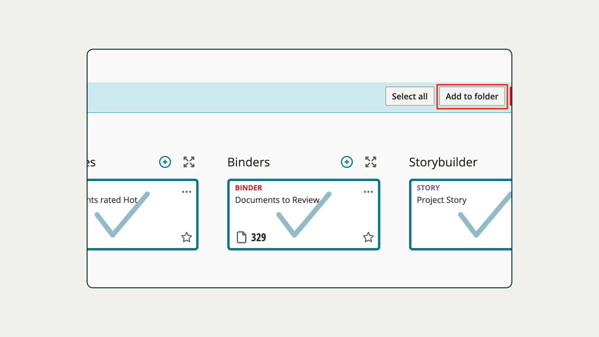 Workflow image: Add multiple objects to a folder