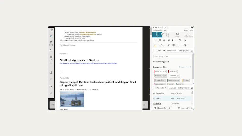 Everlaw Feature | Review Window