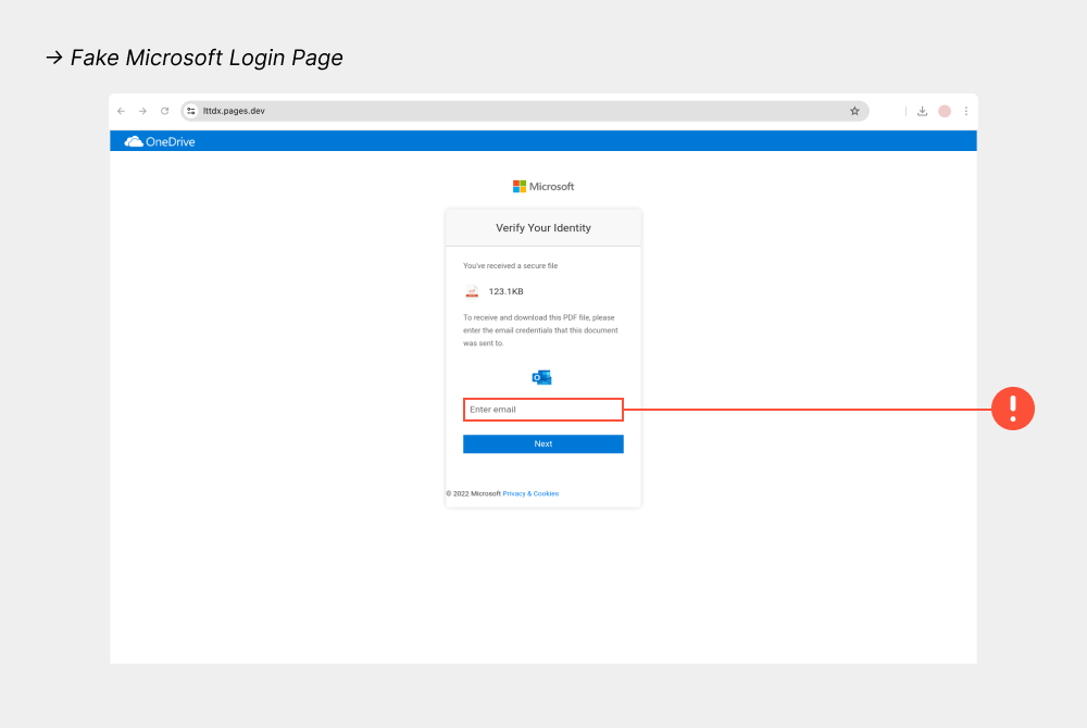 Fake Microsoft Login Page