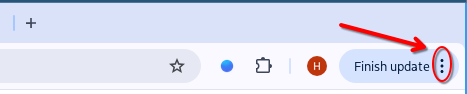 The three vertical dots menu in Google Chrome, used to access settings.