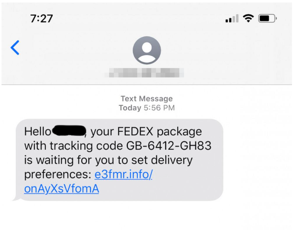 Fake FEDEX text