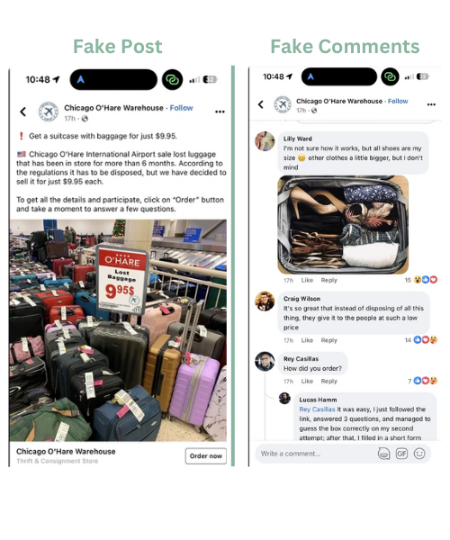 Example of fake Facebook Post