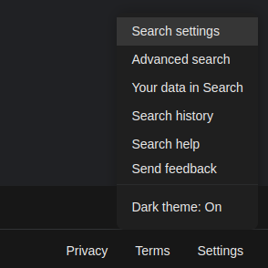 Search Settings in Google Search