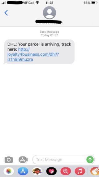 DHL fake sms