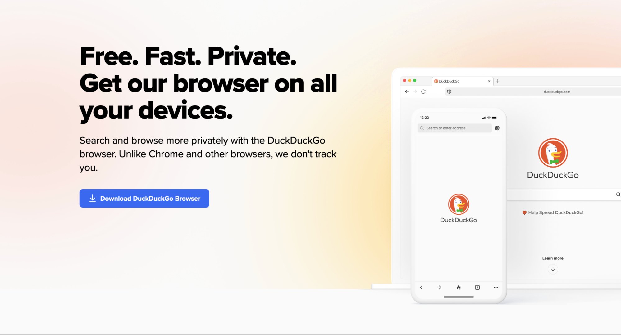 DuckDuckGo Chrome extension homepage